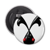 Schattige Stoer Konijntje Boxerkonijn Button Flesopener (Voorkant)