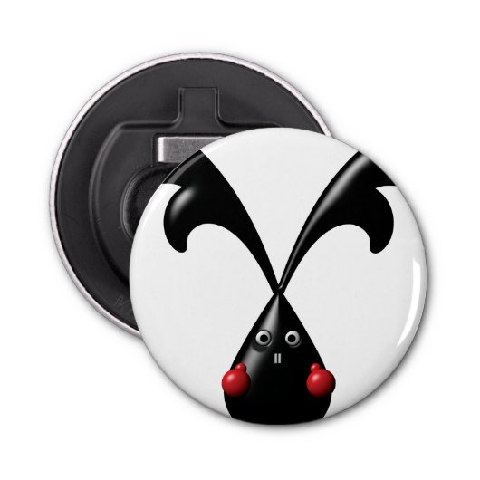 Schattige Stoer Konijntje Boxerkonijn Button Flesopener (Voorkant)