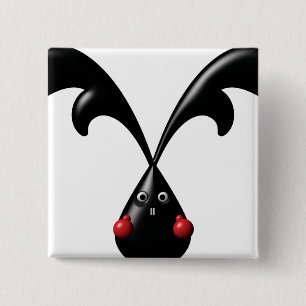 Schattige Stoer Konijntje Boxerkonijn Vierkante Button 5,1 Cm