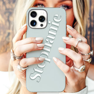 Schattige Stof Sage Minimalistische Aangepaste Naa iPhone 16 Pro Max Hoesje