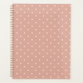 Schattige stoffig roze polka dot pattern girly ele planner (Voorkant)