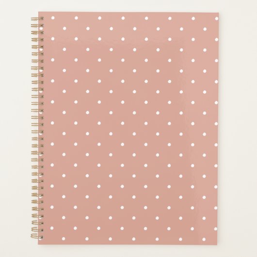 Schattige stoffig roze polka dot pattern girly ele planner (Voorkant)