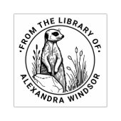 Schattige stokstaartje Staand #1 Bibliotheek Boek  Rubberstempel (Afrduk)