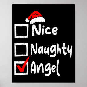 Schattige Stoute Engel Grappige Kerstlijst Familie Poster