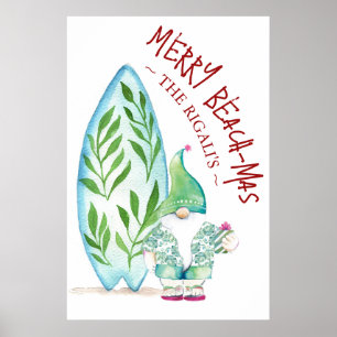 Schattige Strand Kerst Posters 24x36
