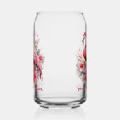 Schattige strand roze flamingo tekst toevoegen blikvorm glas (Links)