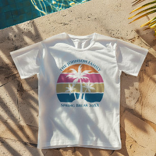 Schattige Strand Sunset Palmbomen Custom Family Tri-Blend Shirt