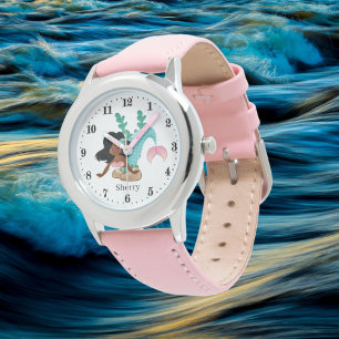 schattige strandliefhebbers noemen meisje kinder horloge