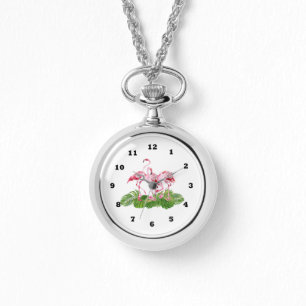 schattige strandroze vlamingvrouwen horloge