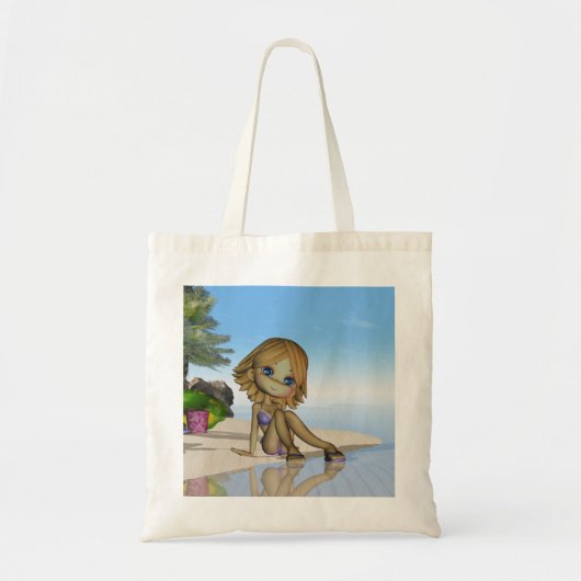 schattige strandtas, collectie met maankudde tote bag (Voorkant)