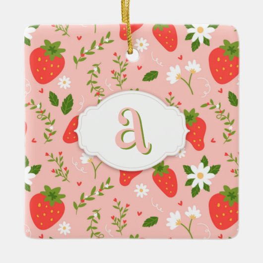Schattige Strawberry Pattern Ornament (Voorkant)