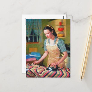 schattige strijkster briefkaart