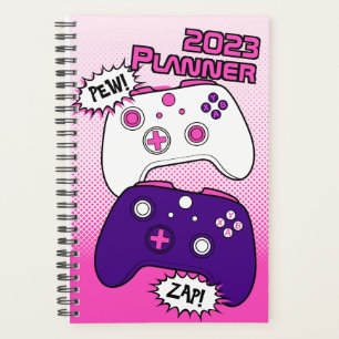 Schattige stripboek roze controller gamer meisje planner