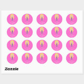Schattige stripfiguur goed meisje roze Stickers (Vel)