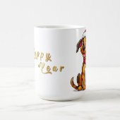 Schattige striphond met kerstmuts koffiemok (Center)