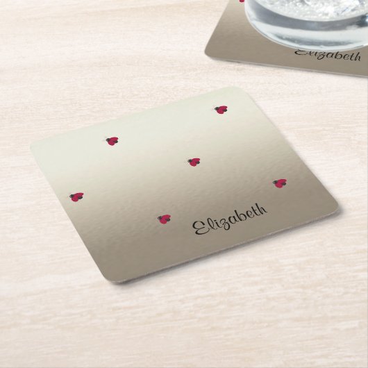 Schattige stut, luibugs, lumier-persoonlijk vierkante kartonnen onderzetter (Schuin)