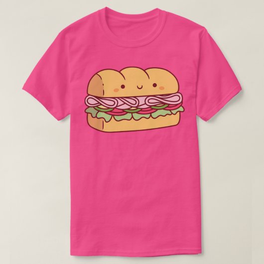 Schattige Submarine Sandwich Brood T-shirt (Design voorkant)