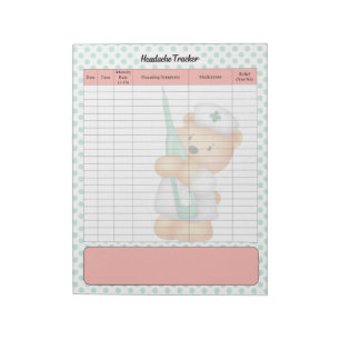 Schattige Sugar Beer Theme Hoofdpijn Tracker Notitieblok