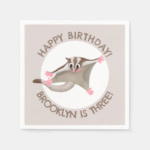 Schattige Sugar Glider Gepersonaliseerde cartoon V Servet