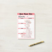 Schattige Sugar Skull Dagelijks Maaltijden Plan Post-it® Notes (Op bureau)