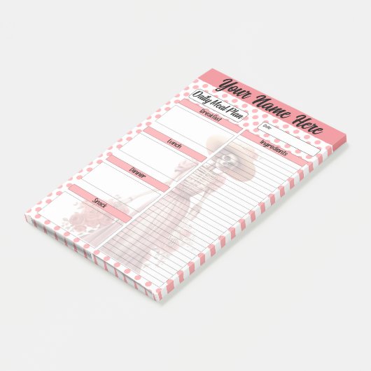 Schattige Sugar Skull Dagelijks Maaltijden Plan Post-it® Notes (Schuin)