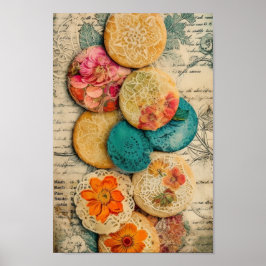 Schattige suiker koekjes poster