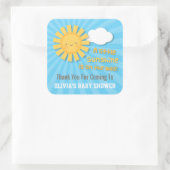 Schattige Sunshine Baby shower Dank u Stickers (Tas)