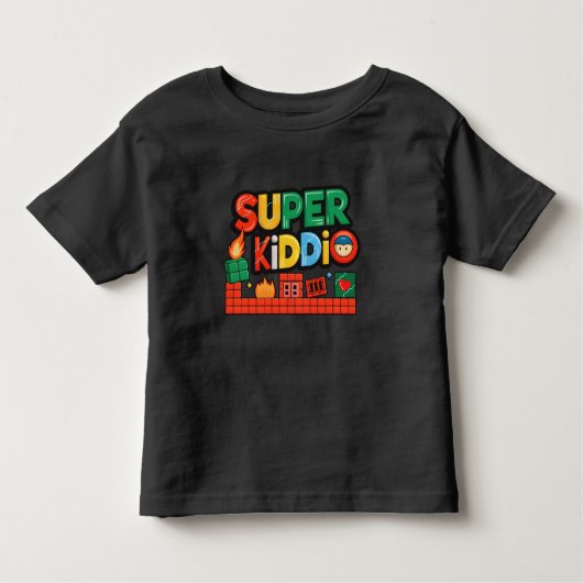 Schattige Super Kiddio kleurrijke kunst voor kinde Kinder Shirts (Voorkant)