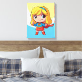 Schattige Supergirl Stance Canvas Afdruk (Insitu (Slaapkamer))