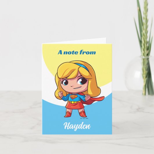 Schattige Supergirl Stance Notitiekaartje (Voorkant)