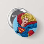 Schattige Supergirl Stance Ronde Button 5,7 Cm (Voorkant /achterkant)
