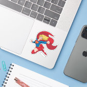 Schattige Supergirl Stance Sticker (Laptop met iPhone)