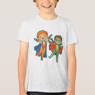 Schattige Superheld Jongens Tri-Blend Shirt