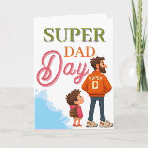 Schattige Superheld Vaderdag   Superpapa Felicitat Kaart