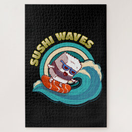 Schattige surfen Kawaii Sushi Legpuzzel