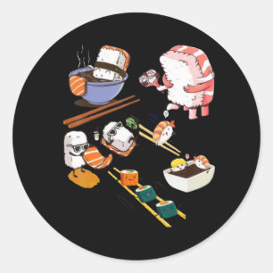 Schattige Sushi Anime Kawaii Otaku Manga Set Japan Ronde Sticker