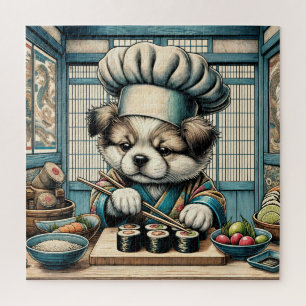 Schattige Sushi Chef Puppy Legpuzzel