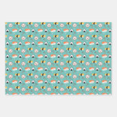 Schattige Sushi & Dumpling Wrapping Papier - Blauw Inpakpapier Vel (Voorkant 3)