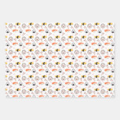 Schattige Sushi & Dumpling Wrapping Papier - Wit Inpakpapier Vel (Voorkant 3)