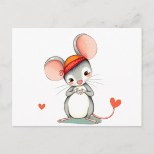 Schattige Sweet Mouse-Briefkaart Briefkaart