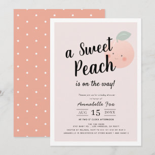Schattige Sweet Peach Roze Baby shower Kaart