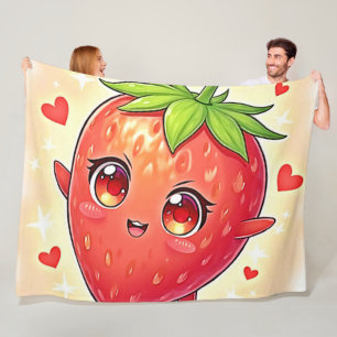 Schattige Sweet Strawberry Bliss Fleece Deken