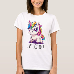 Schattige T-shirt met kwaadaardig eenhoornontwerp