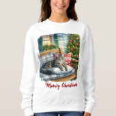 Schattige T-shirt voor kat en kerstboom (Voorkant)