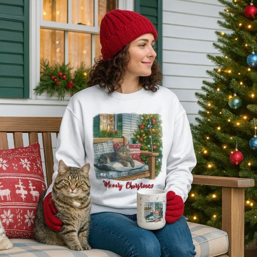 Schattige T-shirt voor kat en kerstboom