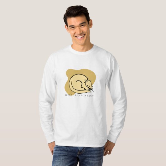 Schattige T-shirt voor slapende katten – Minimalis (Voorkant volledig)