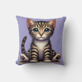 Schattige Tabby Kitten met blauwe ogen Kussen (Voorkant)