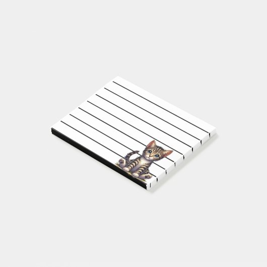 Schattige Tabby Kitten met blauwe ogen Post-it® Notes (Schuin)