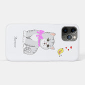Schattige tabby poes kat op wit Case-Mate iPhone case (Achterkant (horizontaal))