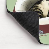 Schattige tabbykat groene Moederdag Muismat (Hoek)